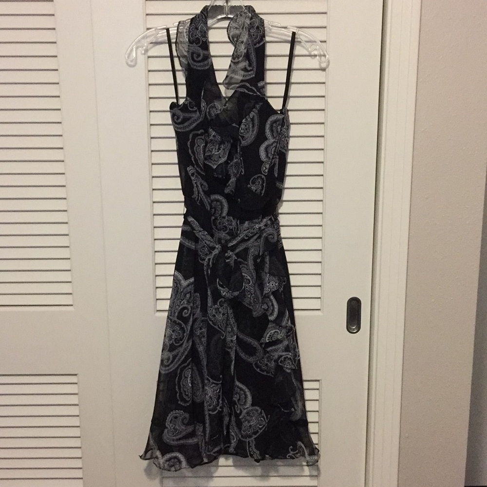 Halter dress with sash belt